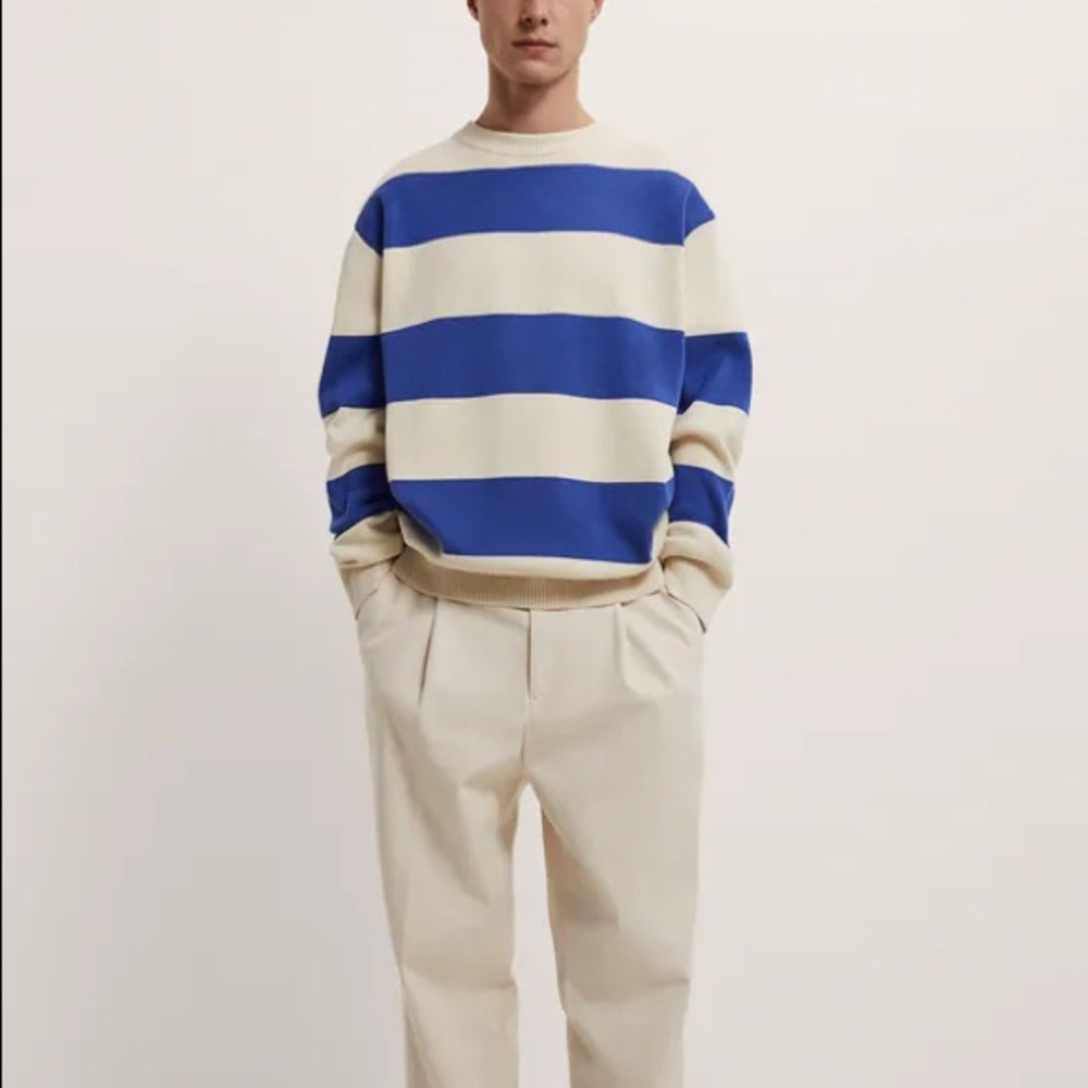 **NWT** Zara STRIPED COTTON SWEATER